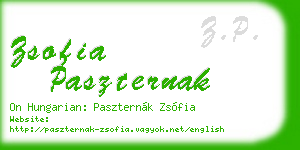 zsofia paszternak business card